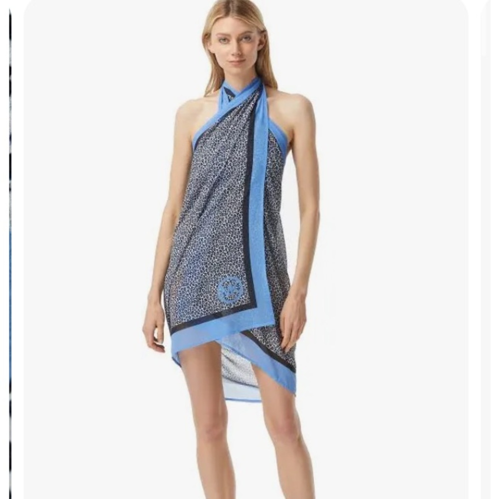 MICHAEL KORS Mini Leopard Pareo Sarong Swimwear Cover Up